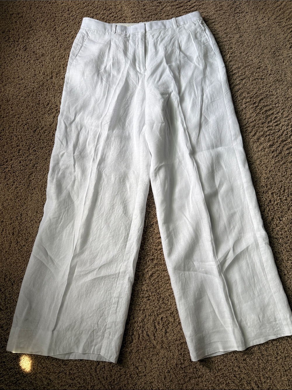 J. Crew White Essential Wide-Leg Pants